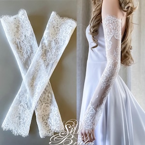Detachable Lace Sleeves, Custom made Fingerless lace bridal gloves, Bridal separates