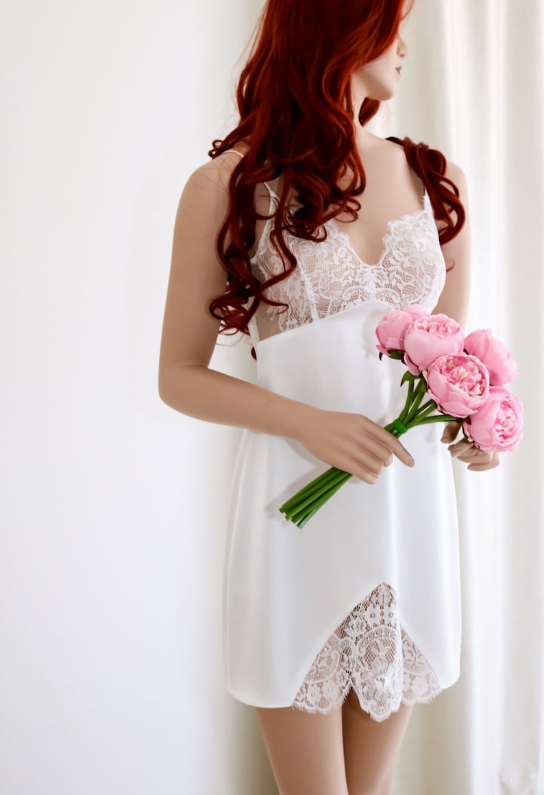 Silk Bridal Camisole Nightgown, Babydoll Cami, Silk Lingerie, Bridal Shower Gift image 2