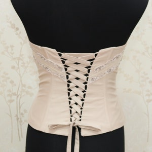 Silk Bridal Bustier Corset with Lace Up Back, Bridal Separate, Honeymoon Lingerie/Made to order image 2
