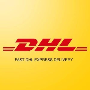 May include: Red DHL logo with the text "FAST DHL EXPRESS DELIVERY" on a yellow background.