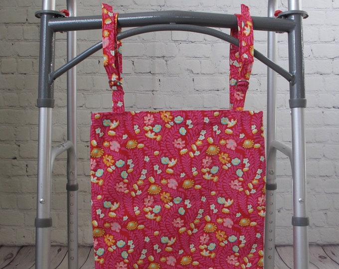 PINK WILDFLOWER Catheter Drainage Bag Cover 2000mL with Double Strap Catheter Bag Holder for WalkerWheelchair Urine Bag Cover