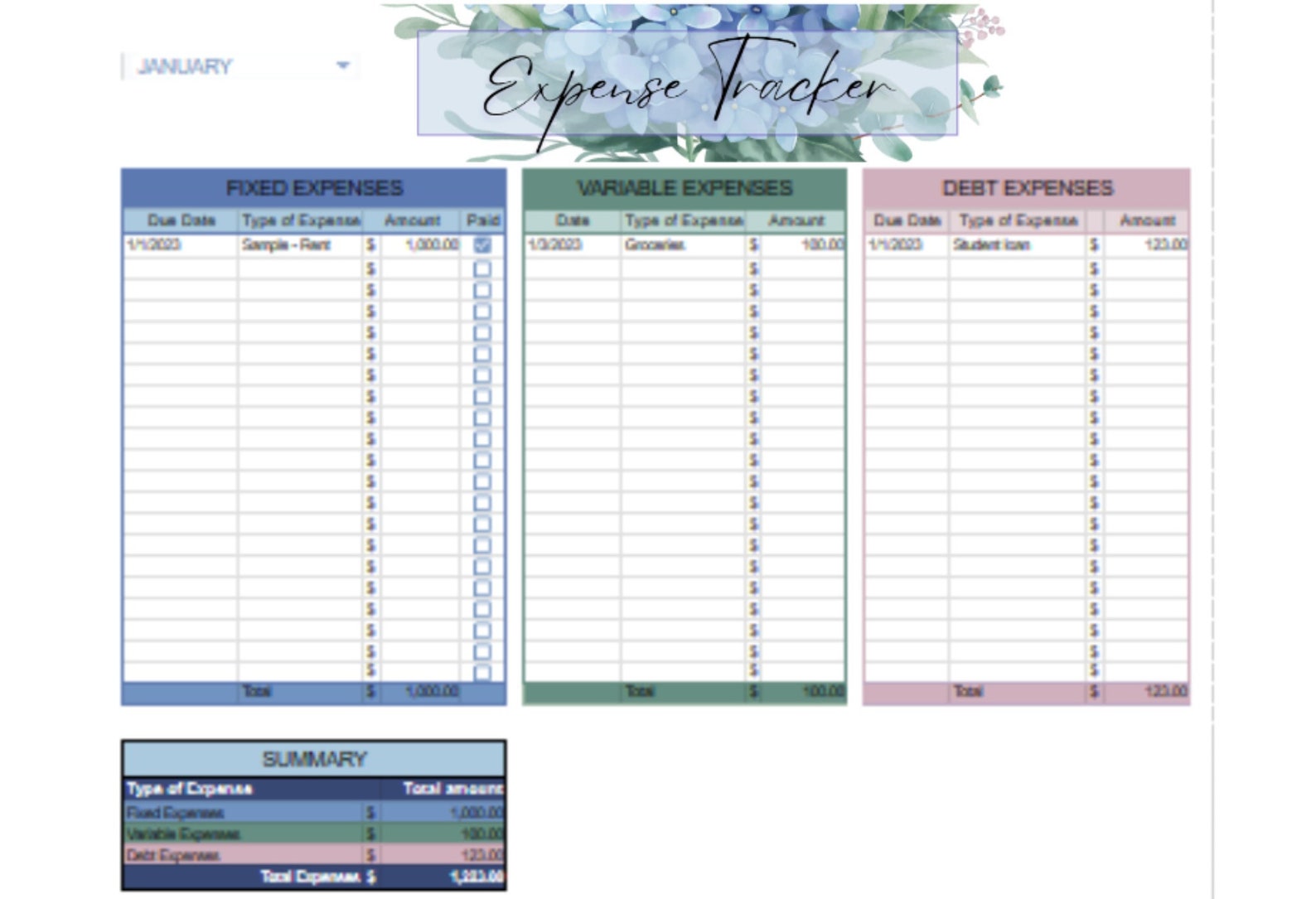 Expense Tracker Spreadsheet, Small Business Expense Tracker