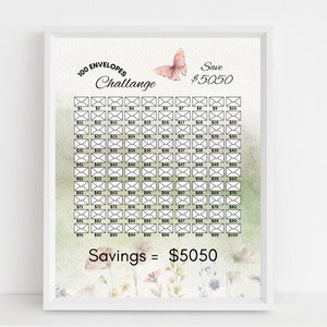 100 Envelope Challenge | Printable Money Savings | Instant Digital Download | Savings Tracker | Savings Challenge | Money Savings Challenge