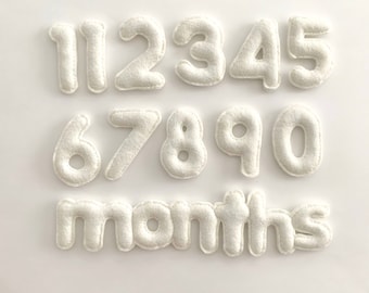 Felt Baby Milestone Numbers -- Baby Bump Countdown Numbers -- Pregnancy Week Countdown Numbers -- Baby Month Tracker -- Baby Week Counter