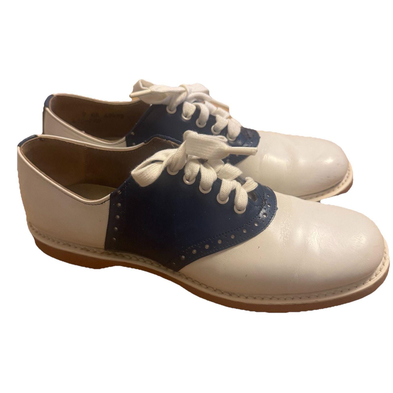 Vintage 1950s Spalding Saddle Oxfords Cheer Shoes Blue White