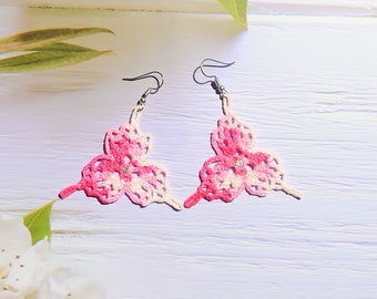 Geometric lace earrings for daughter, Lightweight jewelry for summer, Unique gift from boyfriend, 2nd anniversary  amazing surprise