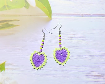 Romantic earrings for fianceé, Unique present for mother, Anniversary gift from husband, Heart motives bijouterie for girlfriend