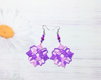 Jewellery gift for holiday hostess, Teacher appreciation present, Beautiful crafted dangle for important day, Lavender earrings for outfit