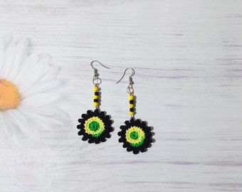 Africa colors earrings for sister, Gift from holiday trip, Bohemian dangle jewelry for afterparty, Christmas surprise from brother