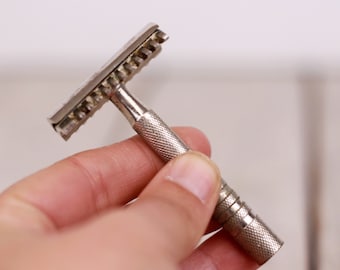 Vintage Safety Razor with Metal Handle, Shaver, Double Edge, Adjustable Shaver