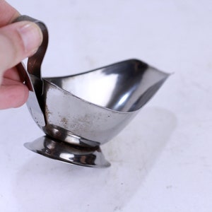Vintage Stainless Steel Gravy Boat - French Sauce Jug