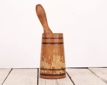 Vintage Primitive Wooden Mortar and Pestle