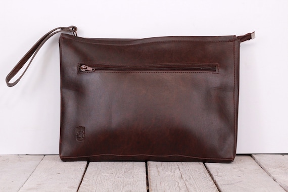 Vintage faux leather briefcase, 1970's brown brief
