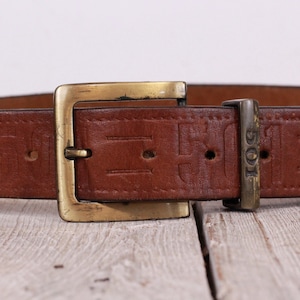 Vintage Brown Leather Belt, Boho Style Belt, Unisex