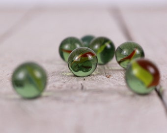 Vintage Glasses Lot of Seven, Assorted Cat's Eye Glasses, Mixed Cat's Eye Glasses Lot, Small Glass Balls, Collectibles