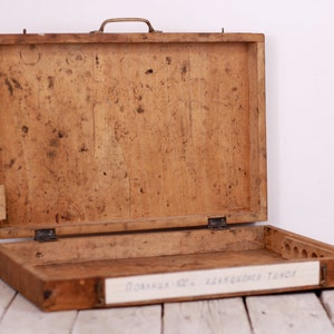 Small Vintage Wooden Suitcase: 1950s Children&#39;s Luggage