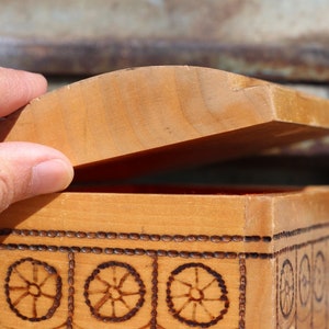 Vintage Handmade Wooden Box for Jewelry/ Trinkets