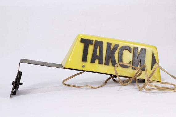 Mid Century Taxi Schild, Kunststoff Taxi Schild, Leichte Taxi