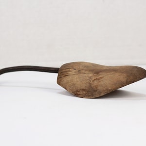 Vintage Metal & Wood Shoes Form with Spring, Wood Cobblers Tool, Cobblers Form