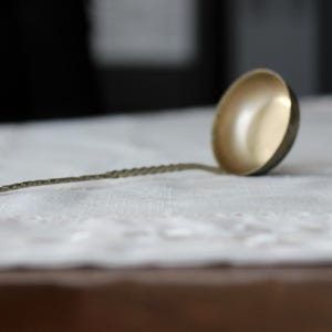 Vintage ladle, Silver plate ladle, Vintage kitchen ladle, Kitchen ladle, Gravy ladle, French ladle, Ladle with a long, twisted handle