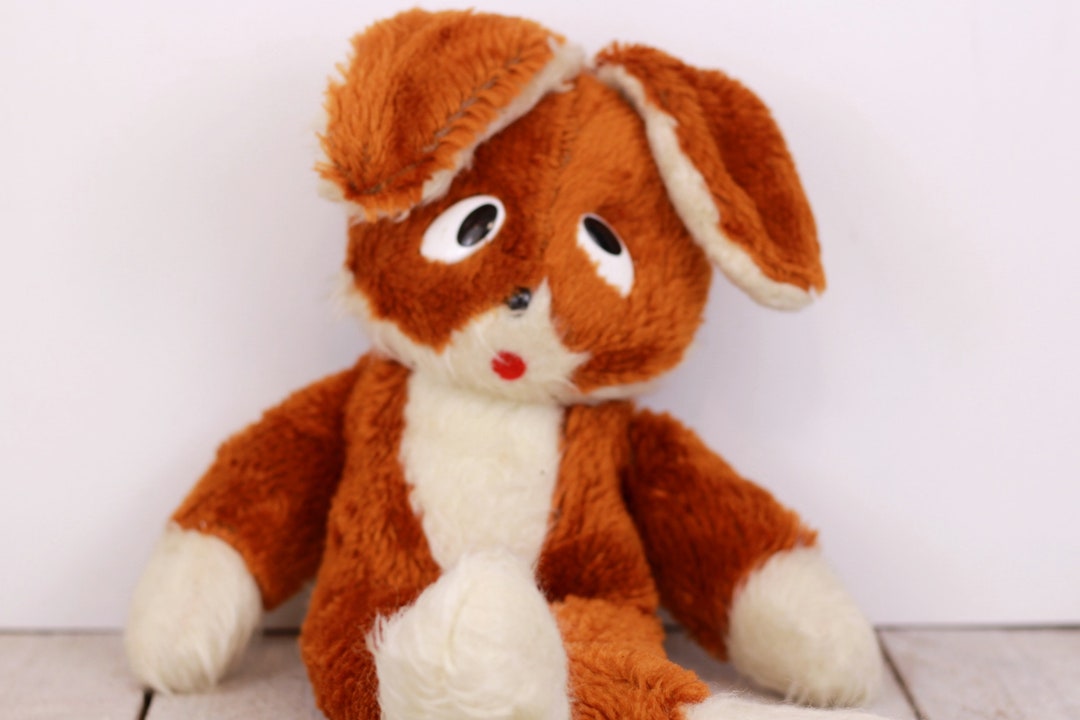 Vintage Brown & White Plush Rabbit - Smile International Stuffed Bunny ...