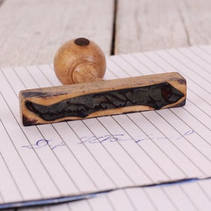Vintage Rubber Ink Stamp, Cyrillic Alphabet, Ink Stamp