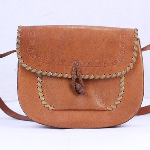 Vintage Brown Leather Bag, Handbag