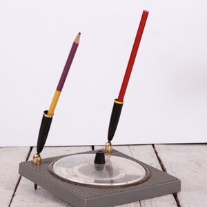 Vintage Perpetual Calendar with Thermometer and Pencil Holder
