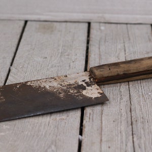 Antique meat chopper, Butcher knife, Meat Cleaver, Metal Cleaver, Antique Cleaver