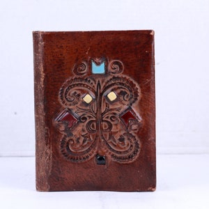 Vintage Leather Embossed Folder, Paper Case, Luxury Retro Folder, Vintage Folder, Leather Portfolio, Vintage Brown Leather Folder