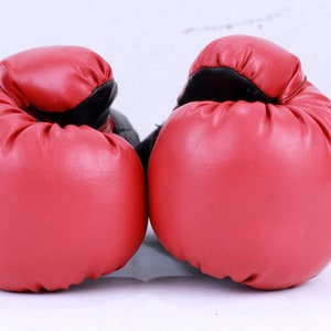 Vintage leather boxing gloves, Red boxing gloves, Vintage Pair of Leather Children's Boxing Gloves, Children's Boxing Gloves
