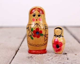 Vintage Russian Small Wooden Matryoshka