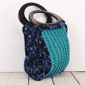 Vintage Hand Knitted Top Handle Bag, Handbag, Handmade