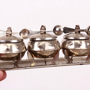 Condiment bowl, Condiment set, Mini spice bowls, Condiment sauce dip bowls, Condiment serving with spoons, Spice pots, Dinner party decor