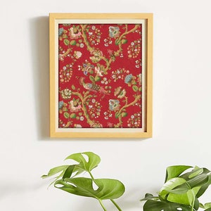 Jacobean bird pattern, rich jewel tone colours,home wall art decor, Digital Print download image 4