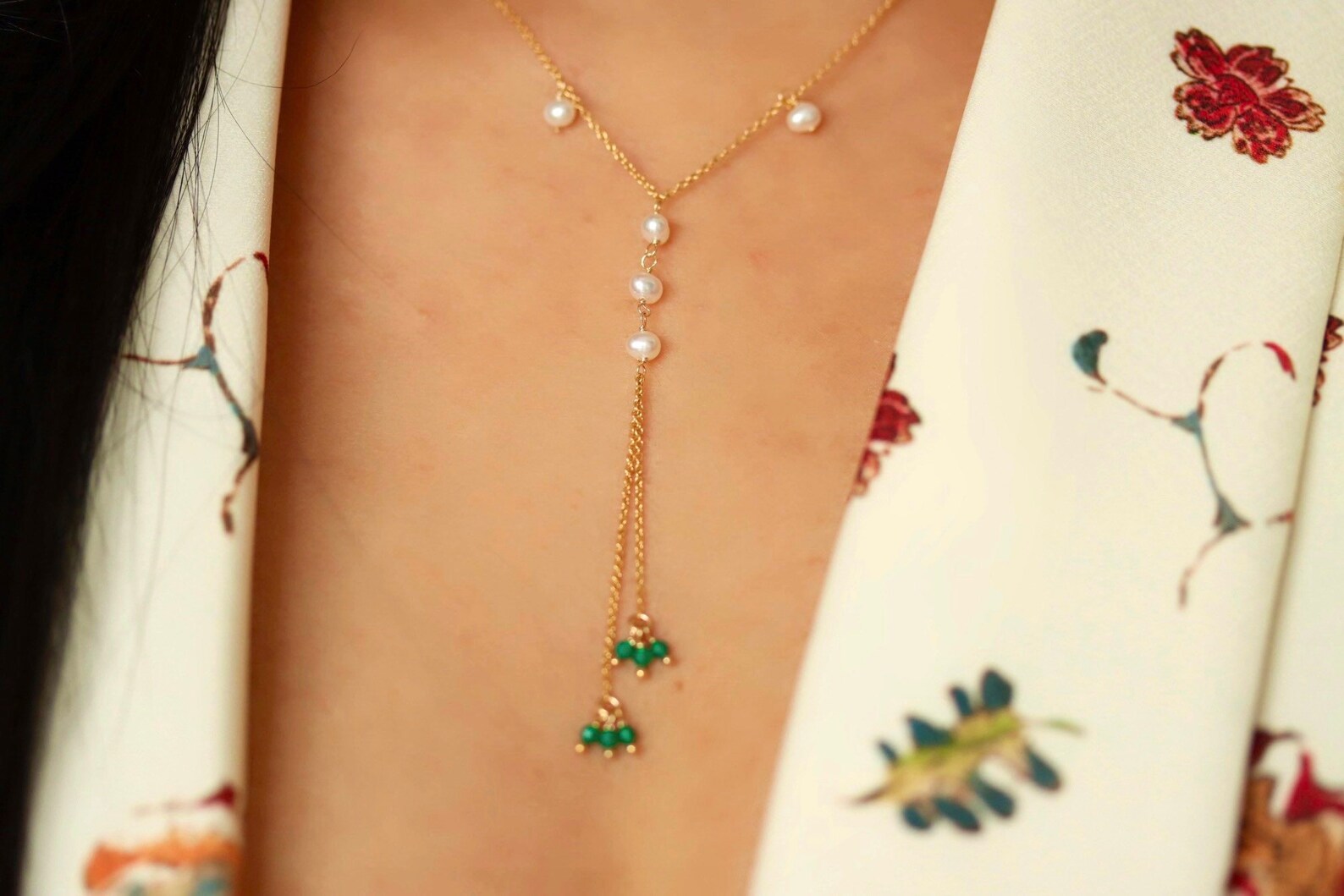 Dainty Gold Lariat Necklace/14k Gold Filled Y Necklace/ Etsy