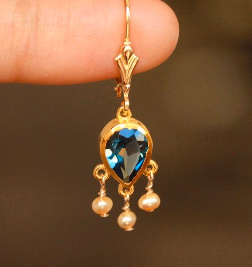 Unique chandelier earrings victorian pearl earrings Art Deco | Etsy