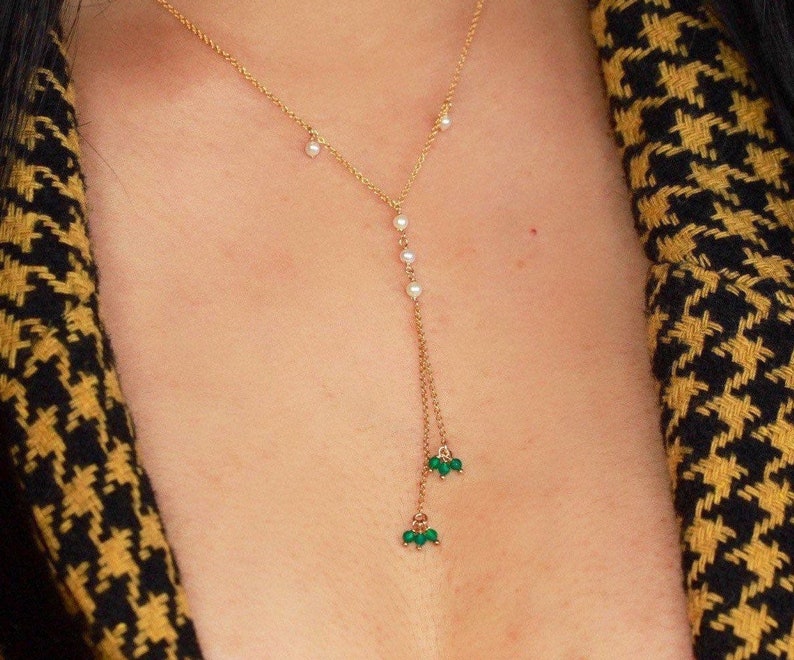 Dainty Gold Lariat Necklace/14k Gold Filled Y Necklace/ Etsy