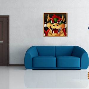 Bowser Painting Mario 64 50X50 CM Canvas Print