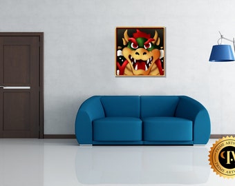 Bowser Painting Mario 64 50X50 CM Canvas Print