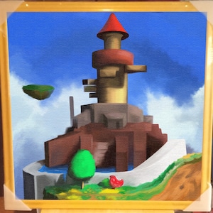 Whomp's fortress Mario 64 50x50 cm Canvas print image 3