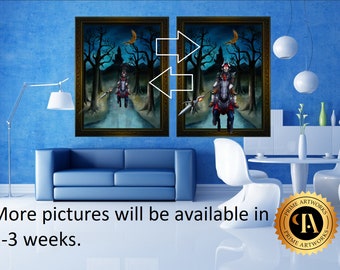 Phantom Ganon Lenticular Art: Okarina der Zeit Reiter Gemälde