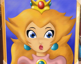 ピーチ姫 絵画 マリオ 64 50 x 50 CM キャンバスプリント - Etsy 日本