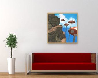 Tall Tall Mountain Mario 64 50x50 cm Leinwanddruck