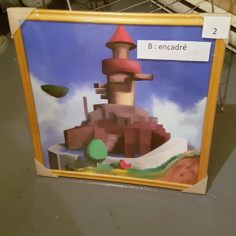 Whomp's fortress Mario 64 50x50 cm Canvas print Canvas