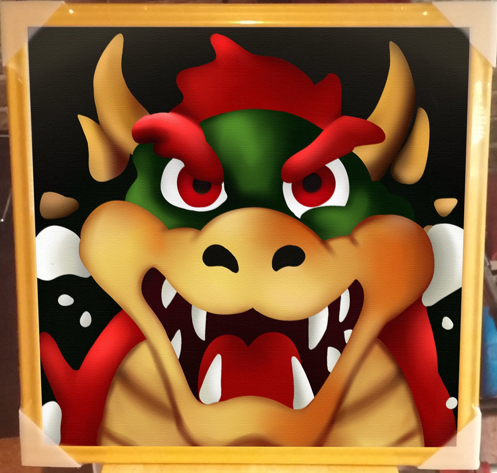 Bowser Painting Mario 64 50X50 CM Canvas Print Etsy