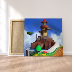 Whomp's fortress Mario 64 50x50 cm Canvas print image 4