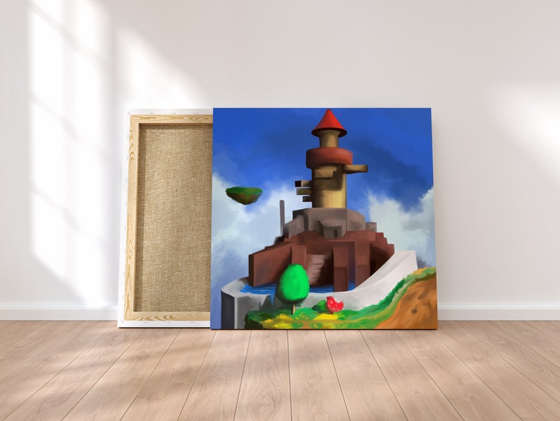 Whomp's fortress Mario 64 50x50 cm Canvas print image 4