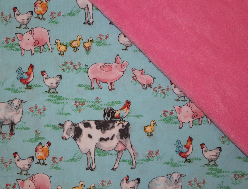 Farm friends Snuggly 3 layer, Farm Animals Blanket image 3