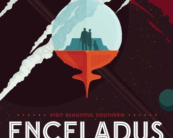 NASA Visions of the Future Wood Magnet: ENCELADUS